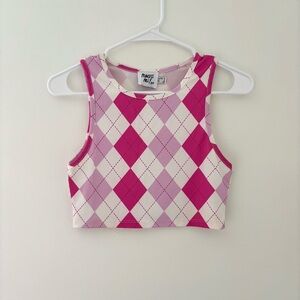 pink princess polly argyle tank